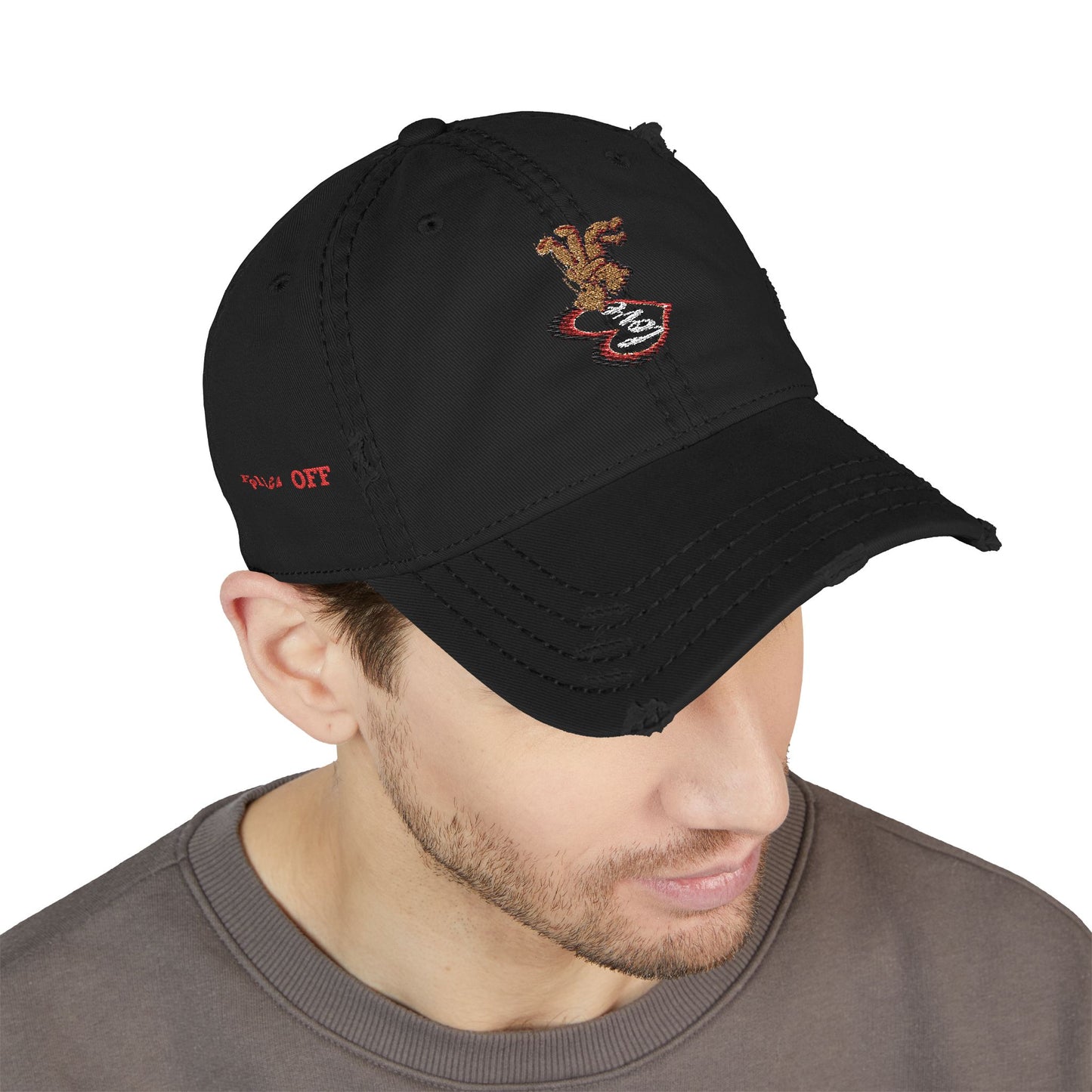 Falling In Love Distressed Embroidered Dad Hat