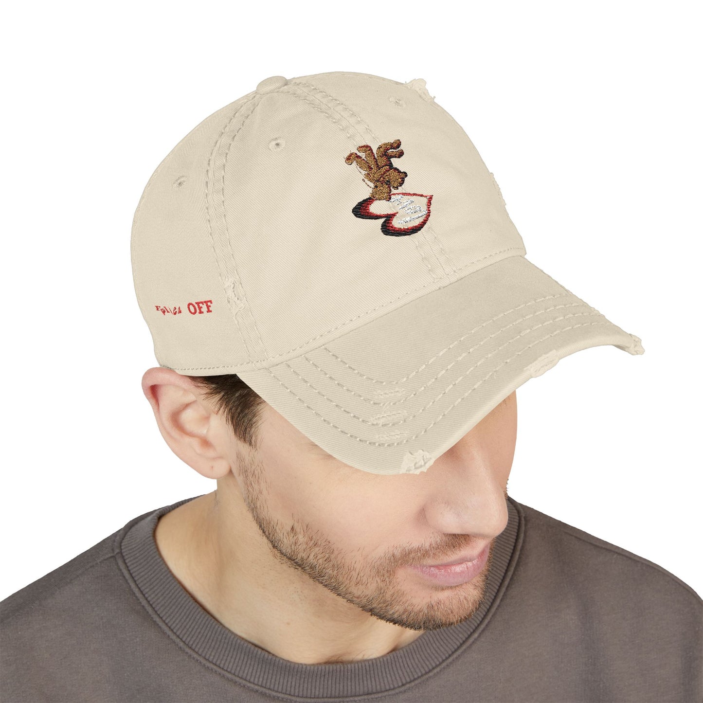 Falling In Love Distressed Embroidered Dad Hat