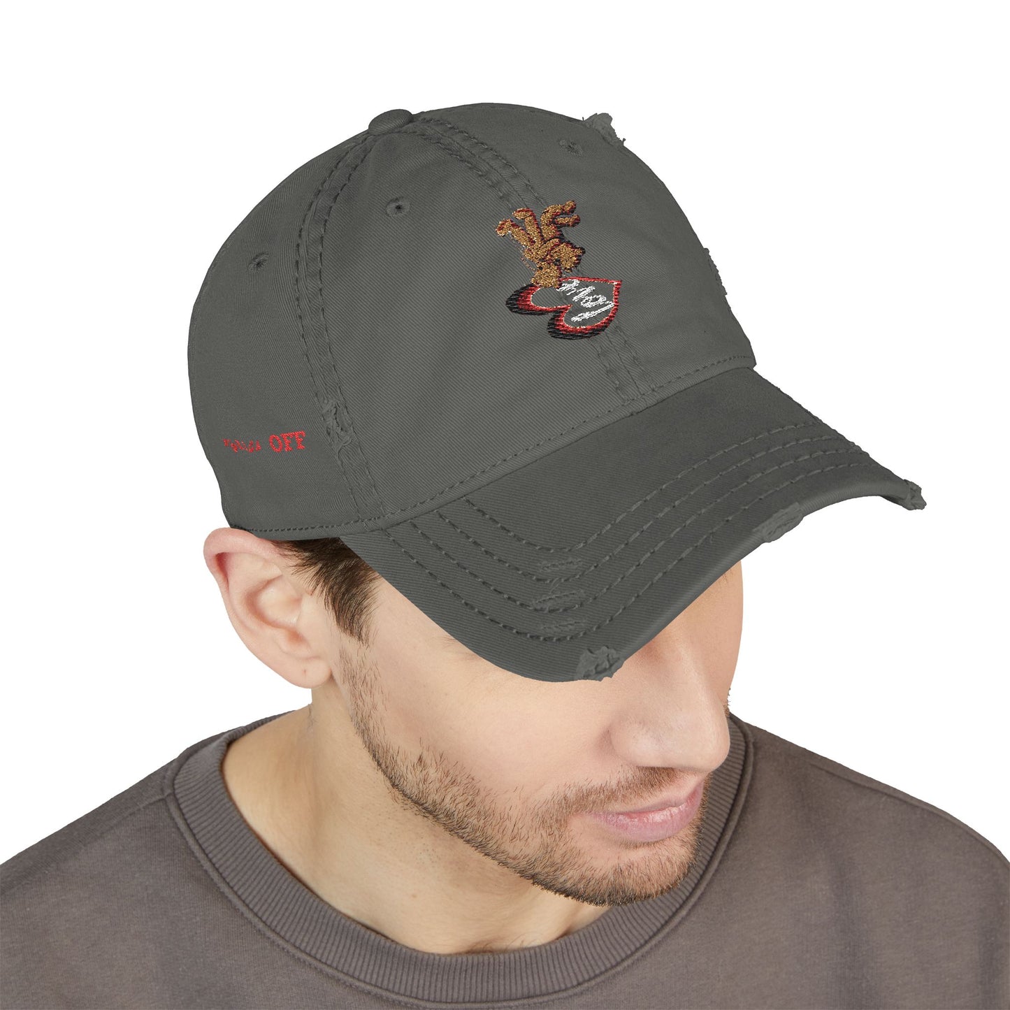 Falling In Love Distressed Embroidered Dad Hat