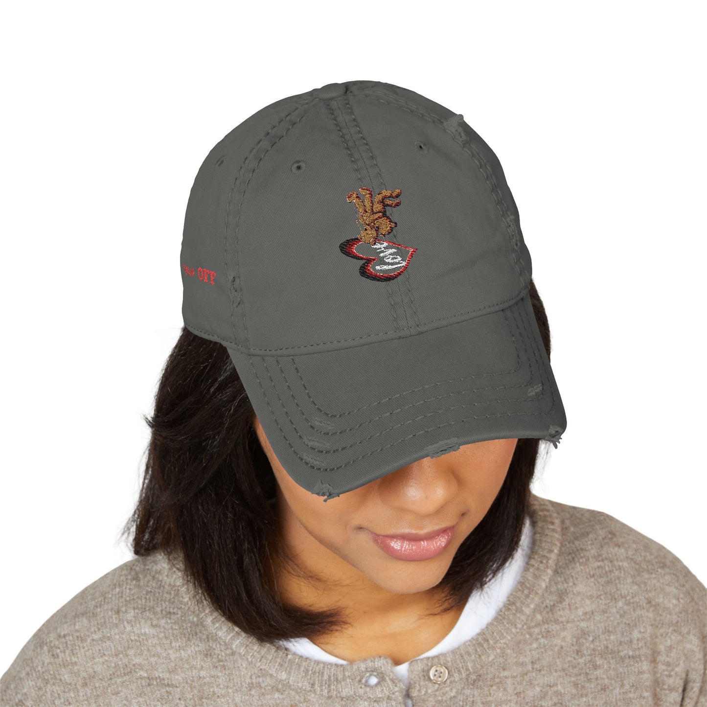 Falling In Love Distressed Embroidered Dad Hat