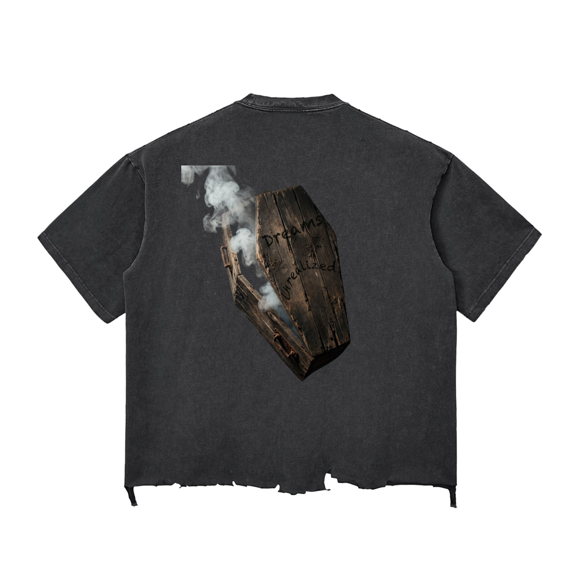 When Dreams Die Young, Snow Wash Raw-Hem Boxy T-shirt