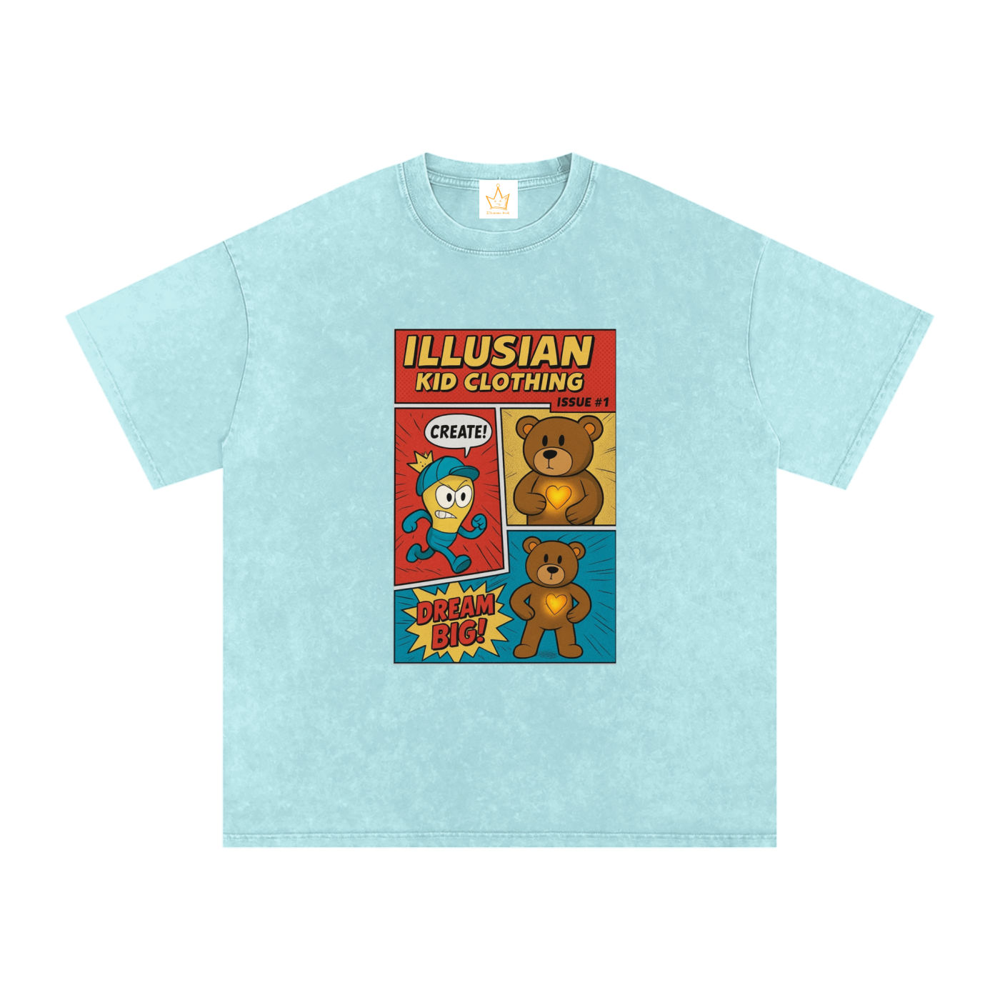 Illusian Kid Comics, Issue #1 Snow Washed Oversized Cotton T-Shirt