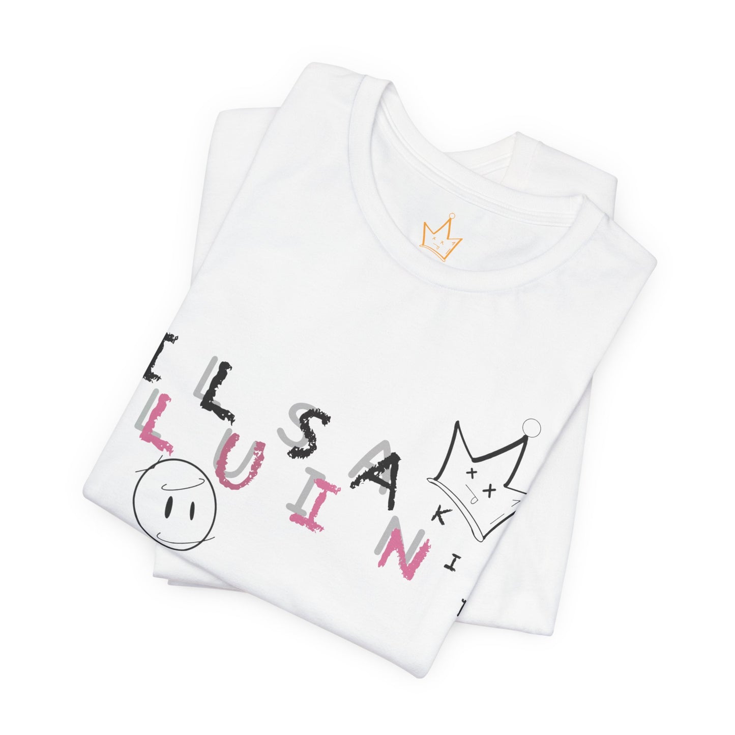 Illusian Kid Scattered Text T-Shirt