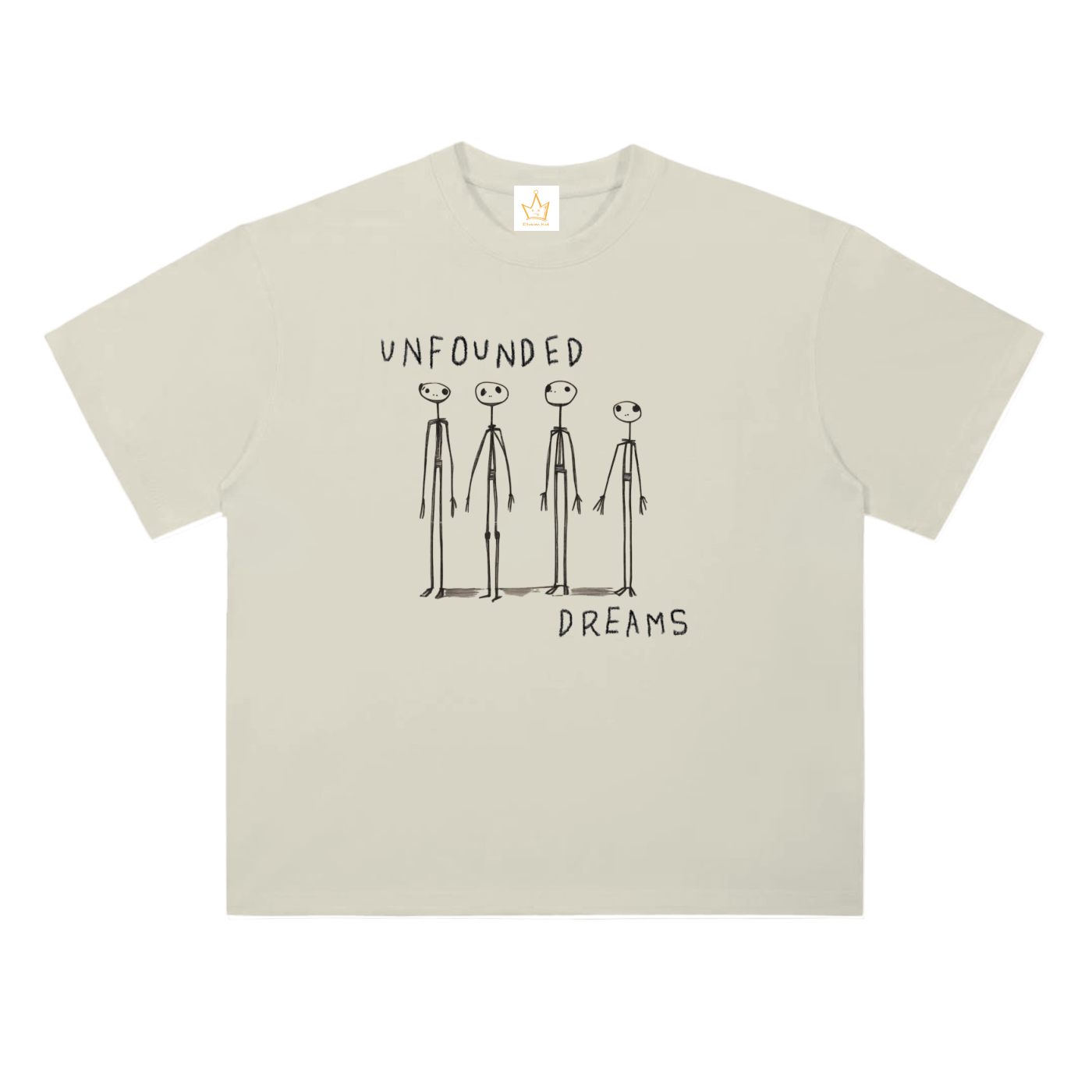 Unfounded Dreams T-Shirt, Eyesore Lettering, Drop Shoulder Cotton T-Shirt