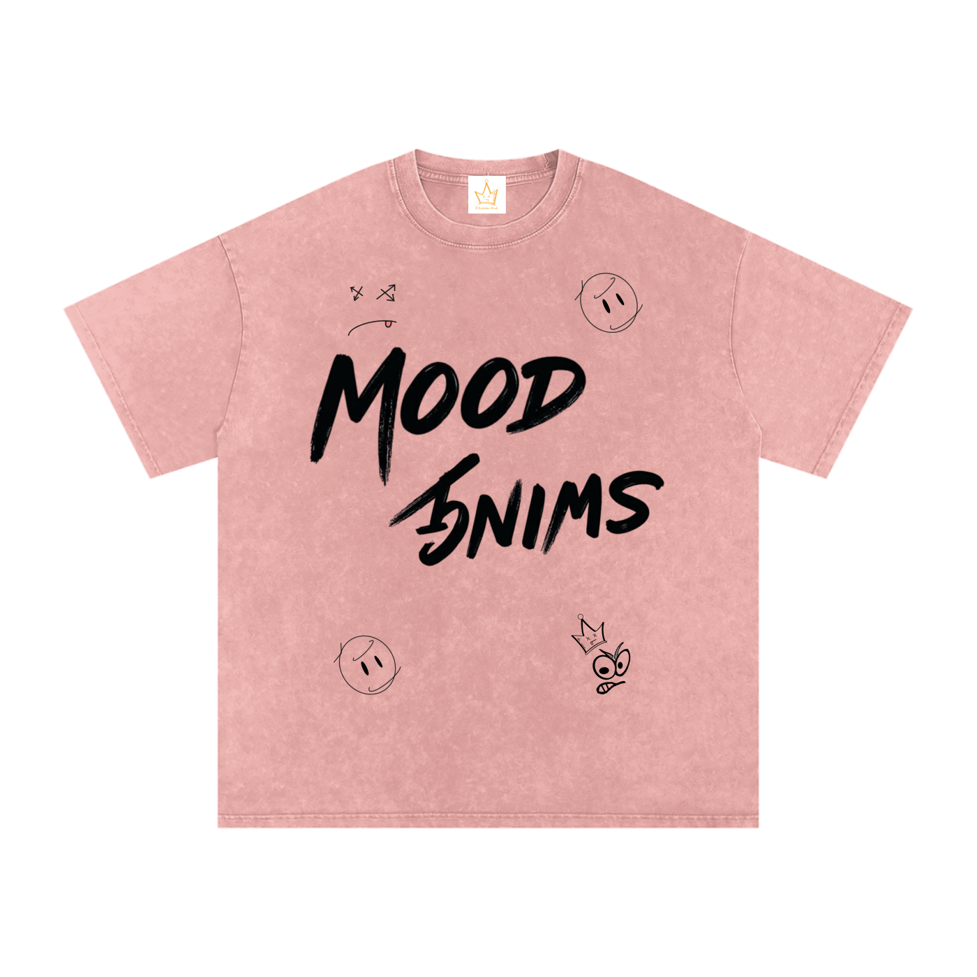 Mood Swing, Snow Washed Oversized Cotton T-Shirt