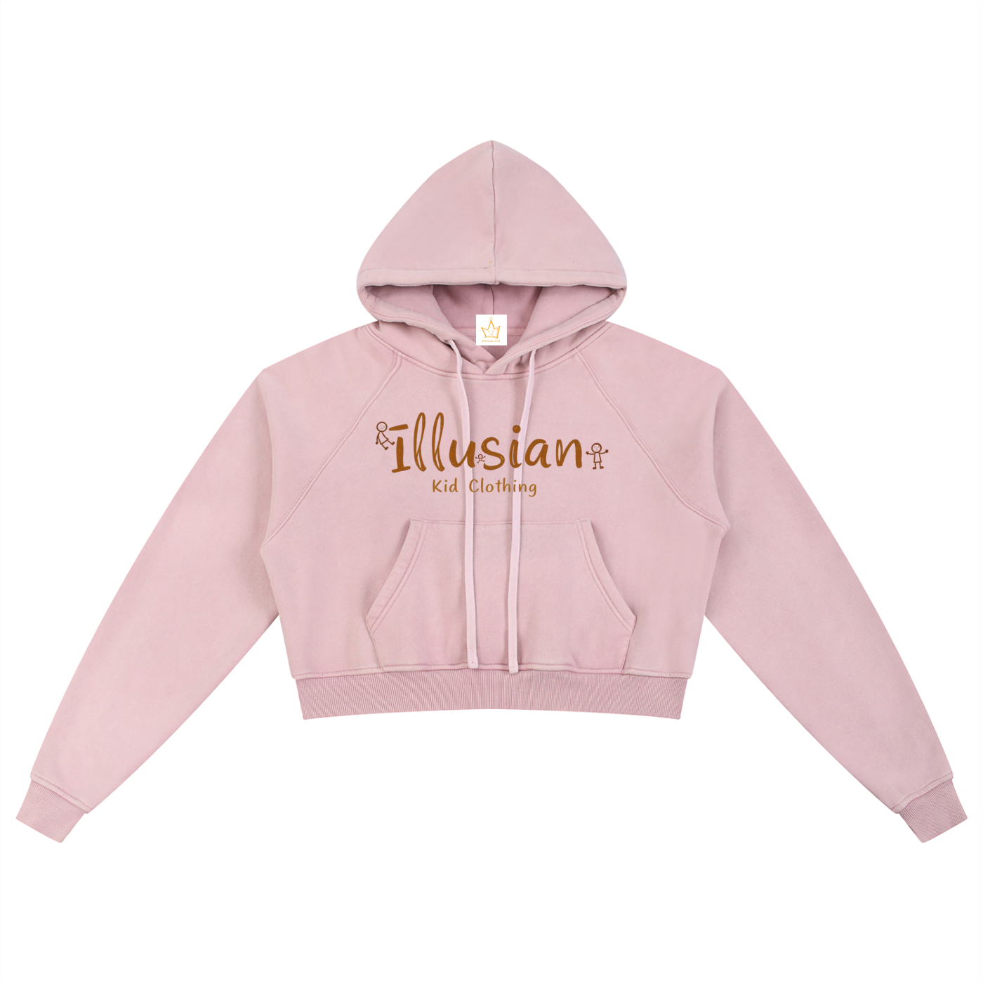 Where The Ill Kids Hang, Women's Snow Washed Cropped Hoodie