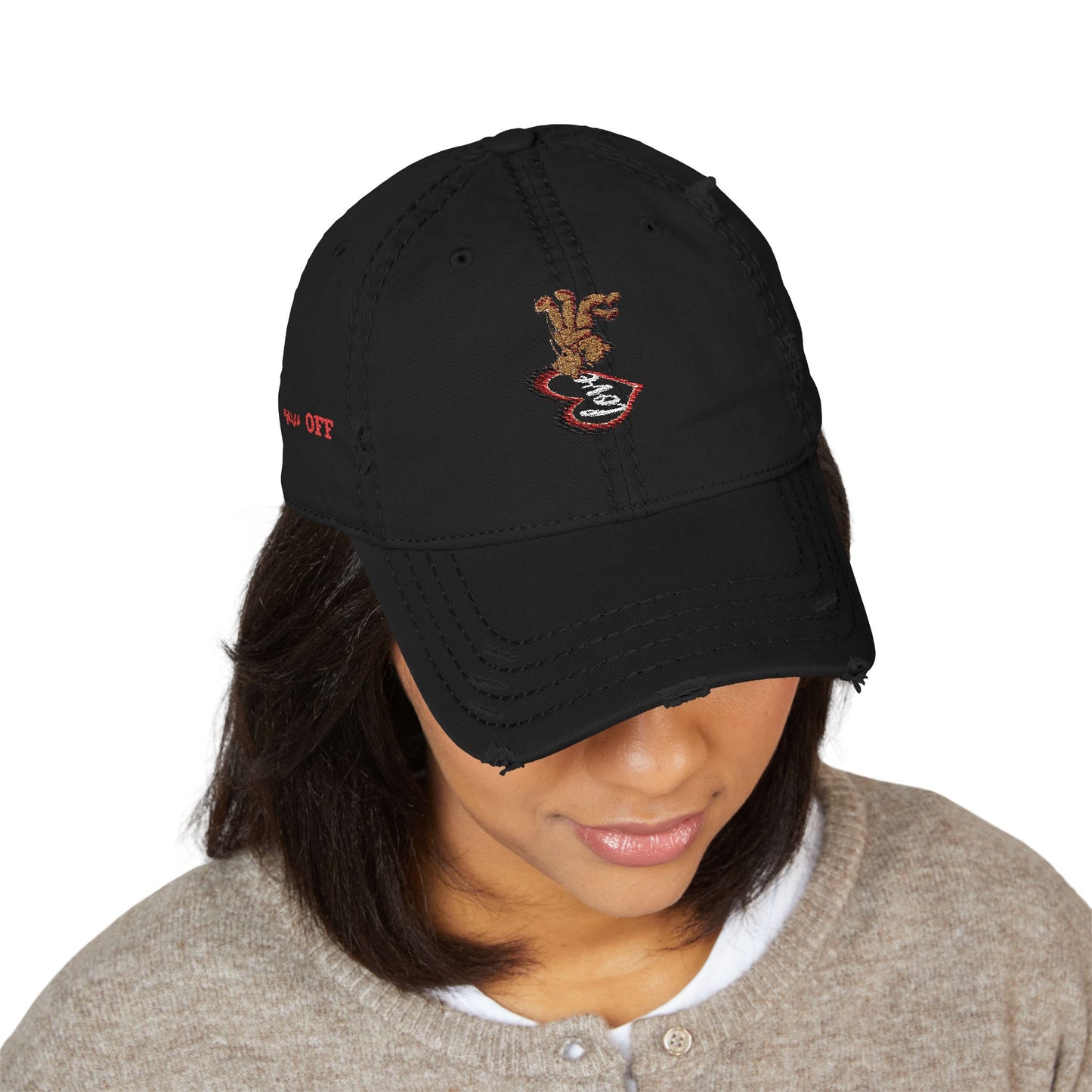 Falling In Love Distressed Embroidered Dad Hat