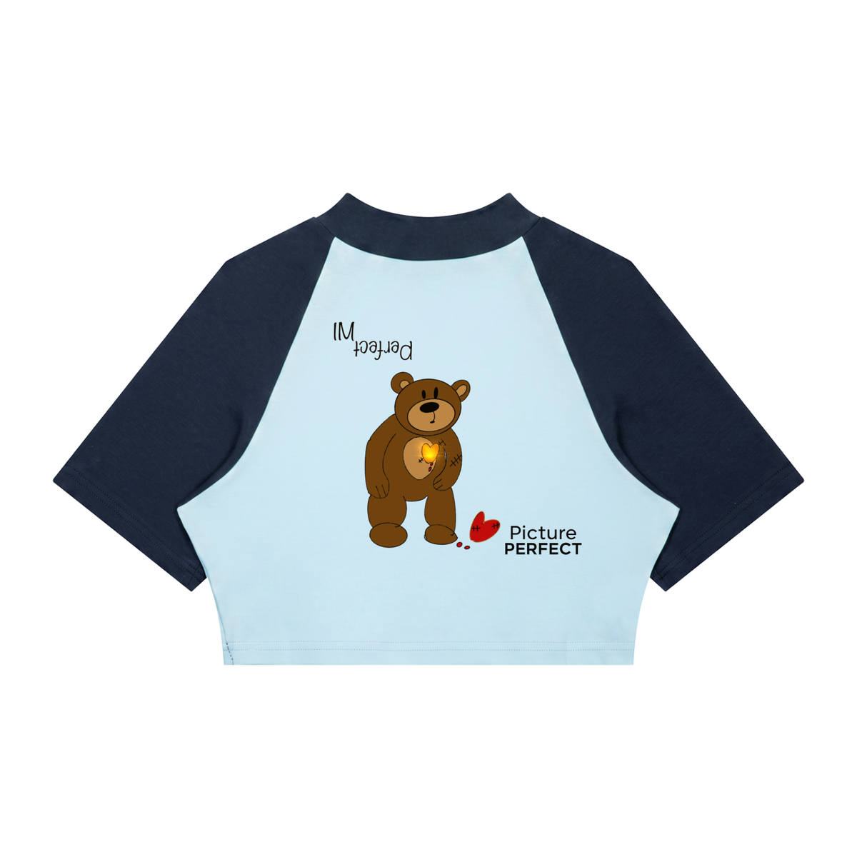 I'm Perfect, Women’s Color Block Raglan Crop T-Shirt