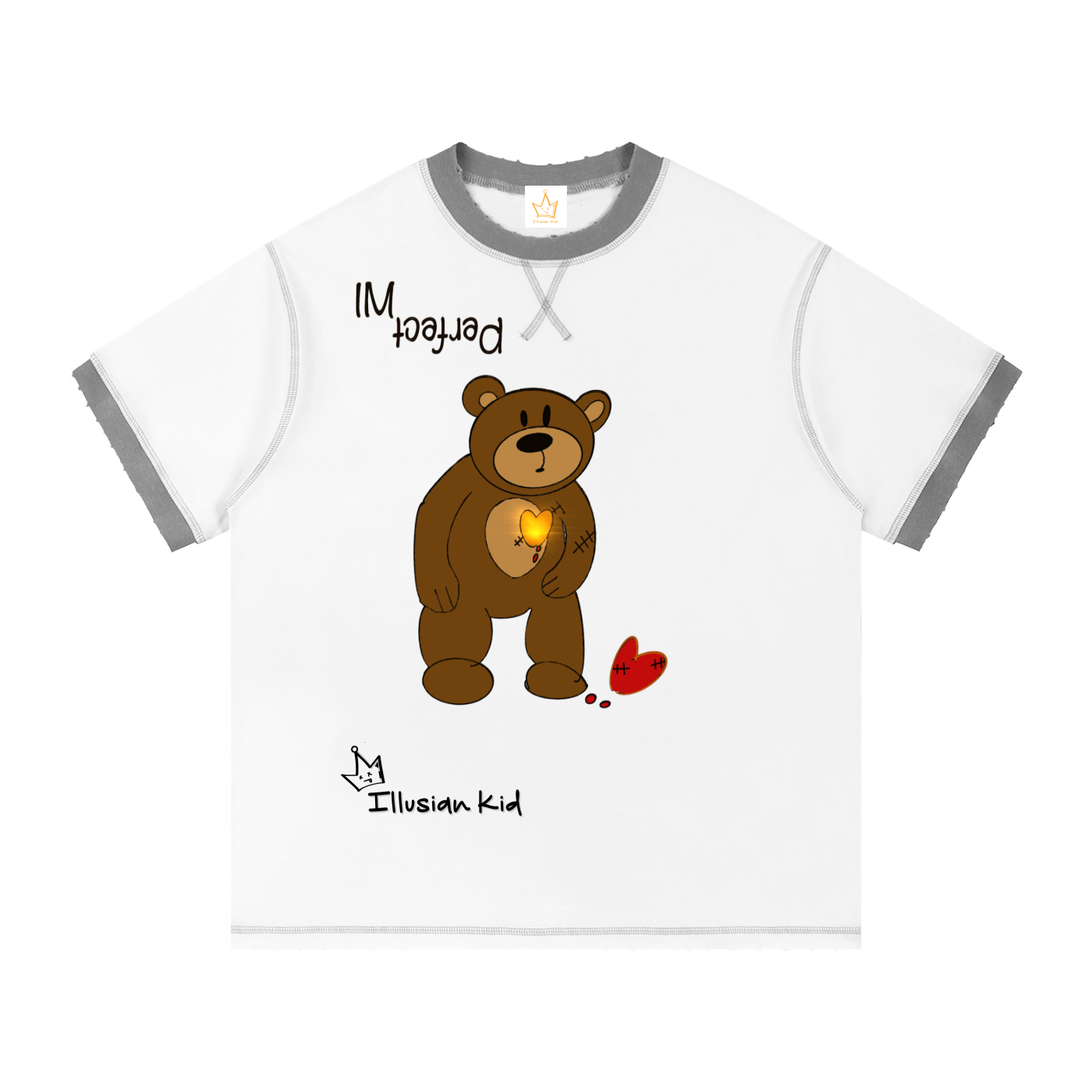 Perfect Imperfection, Contrast-Stitched Cotton T-Shirt