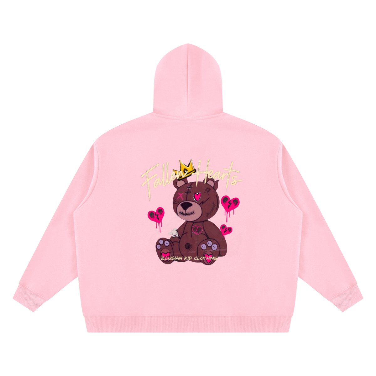 Fallen Hearts, Unisex Oversized Fleece Chunky-Zip Hoodie