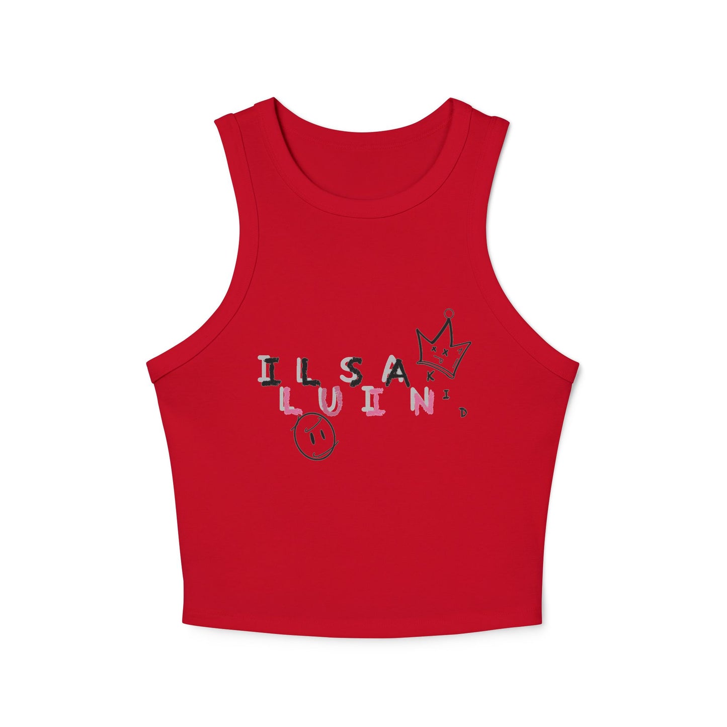 Women's Scattered Illusian, Racerback Crop Tank Top