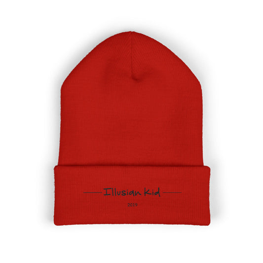 Illusian KId, Simple Text, Embroidered Cuffed Beanie