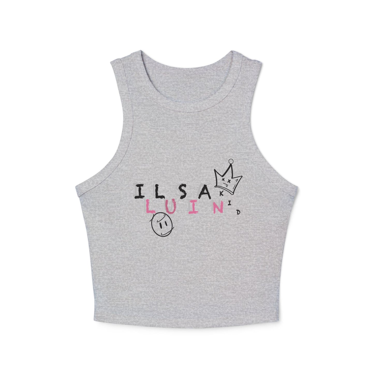 Women's Scattered Illusian, Racerback Crop Tank Top