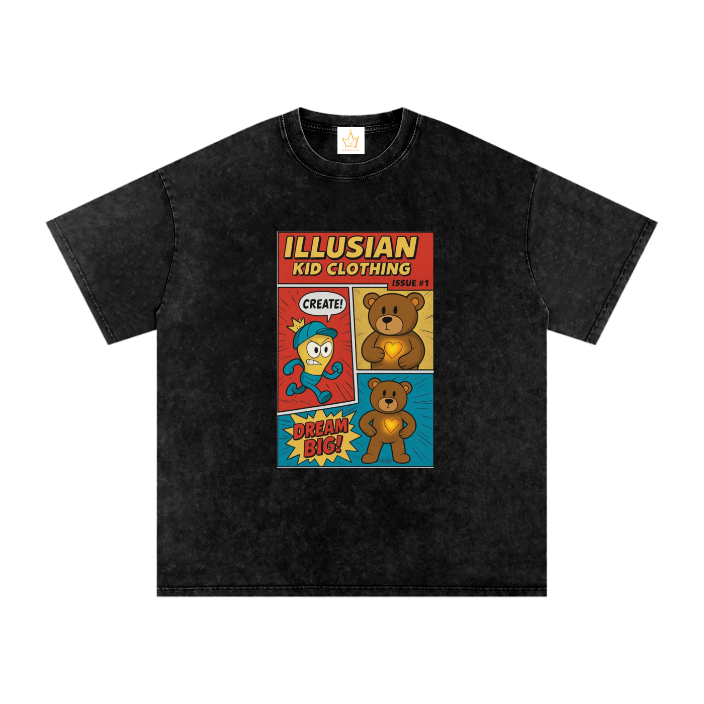 Illusian Kid Comics, Issue #1 Snow Washed Oversized Cotton T-Shirt
