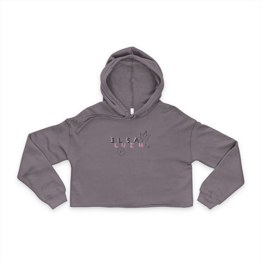 Illusian Kid Scattered, Women's Cropped Hoodie