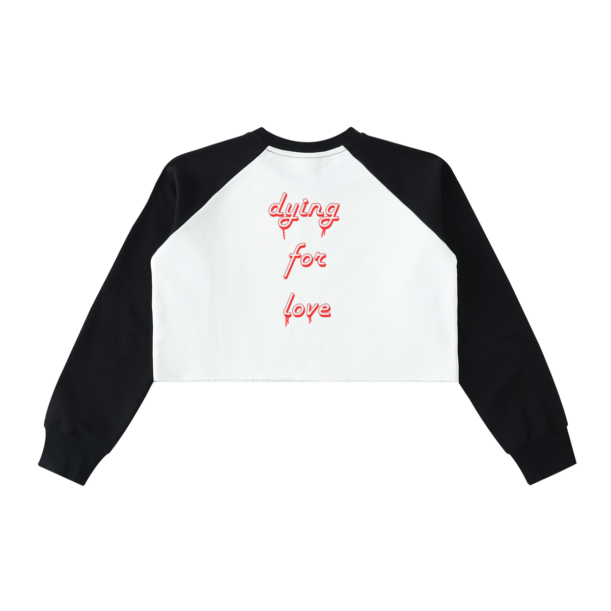 Fallen Hearts, Raw-Hem Color-Block Raglan Crop Sweatshirt
