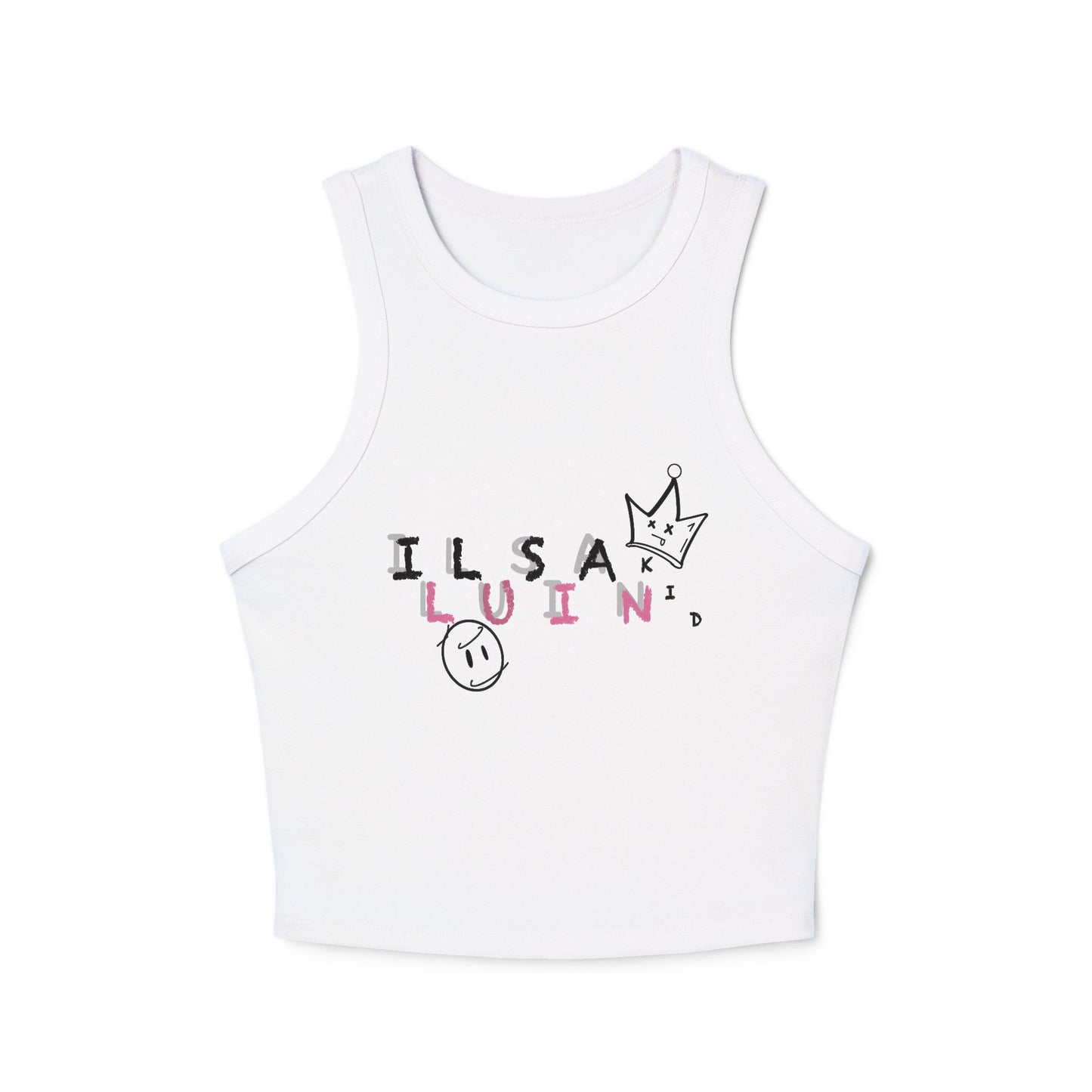 Women's Scattered Illusian, Racerback Crop Tank Top