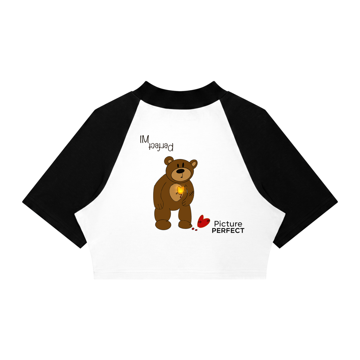 I'm Perfect, Women’s Color Block Raglan Crop T-Shirt