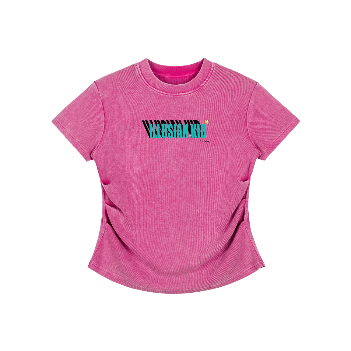 Illusian Kid Shadow Lettering, Women's Bodycon T-Shirt