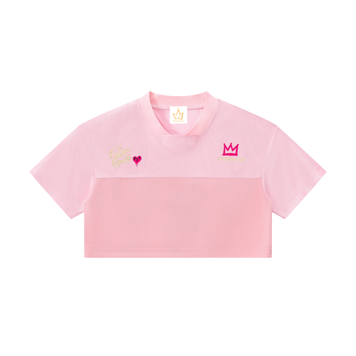 Fallen Hearts, Lifted Crown, Women’s Cropped Paneled V-Neck Jersey