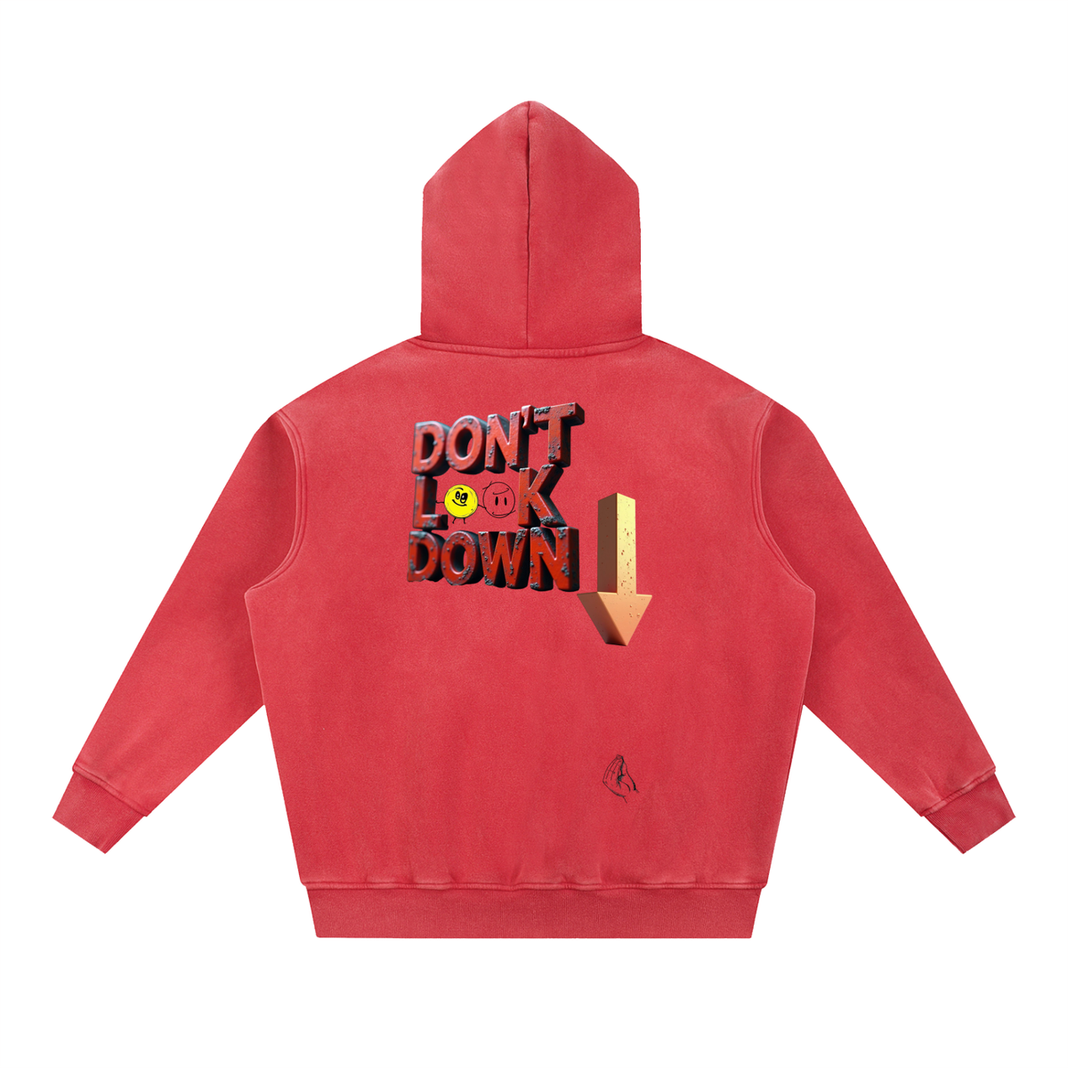 Life is Electrifying, Don't Look Down, Snow Wash Fleece Oversize Hoodie