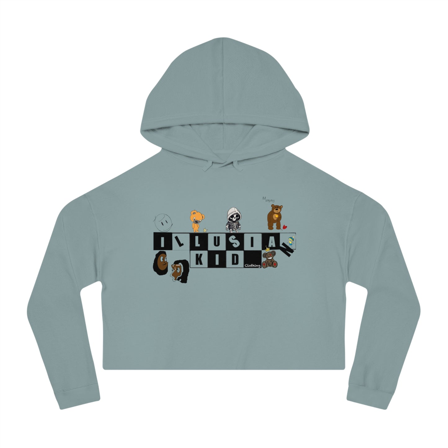 Illusian Kid Network, Women's Cropped Hoodie