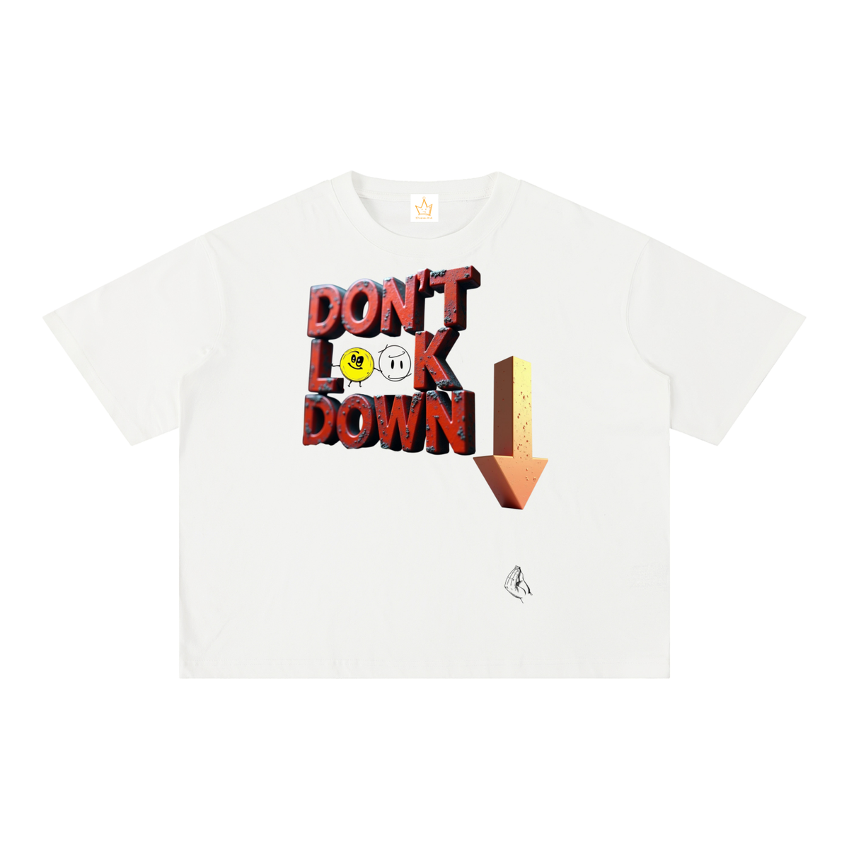 Don't Look Down, Life Is Great, Mineral Wash Boxy Cotton T-Shirt