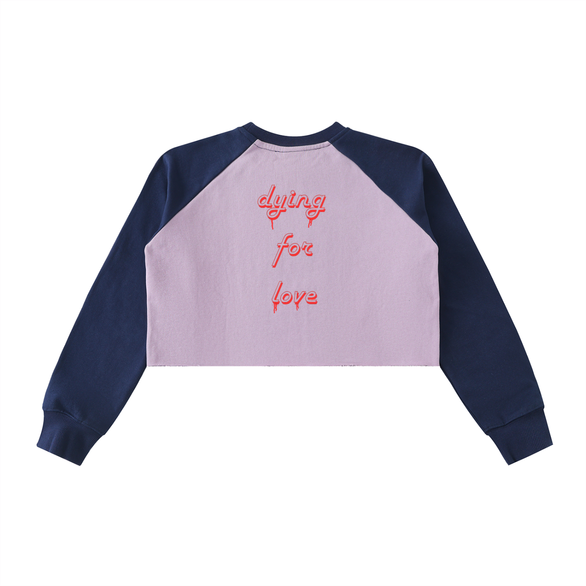 Fallen Hearts, Raw-Hem Color-Block Raglan Crop Sweatshirt