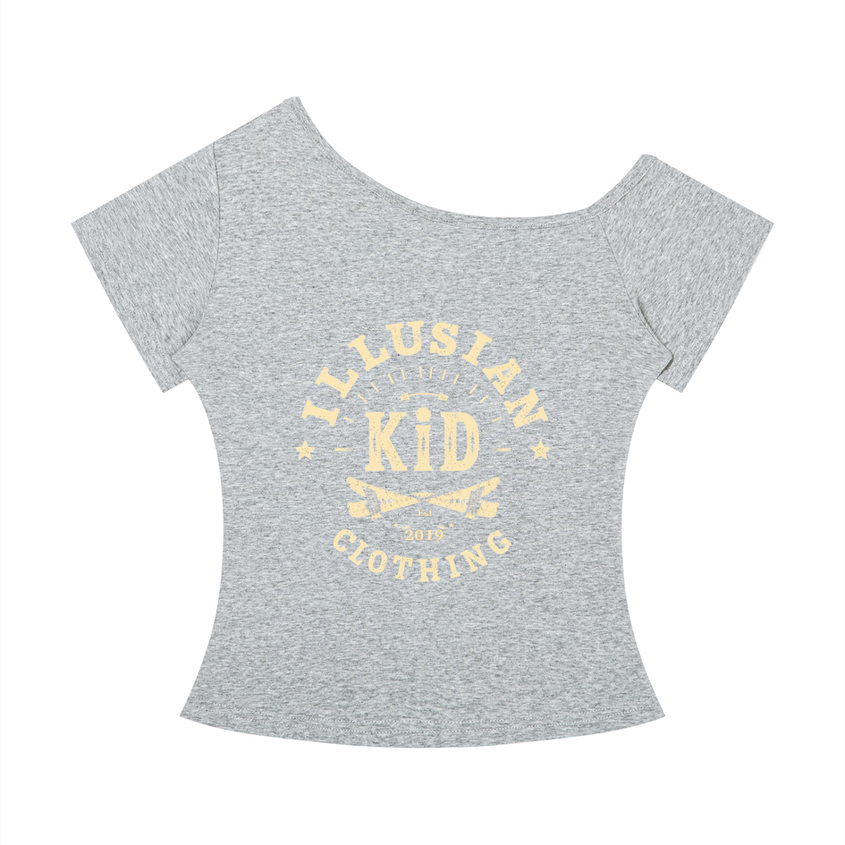 Vintage Illusian Kid, Women’s Off-the-Shoulder T-Shirt