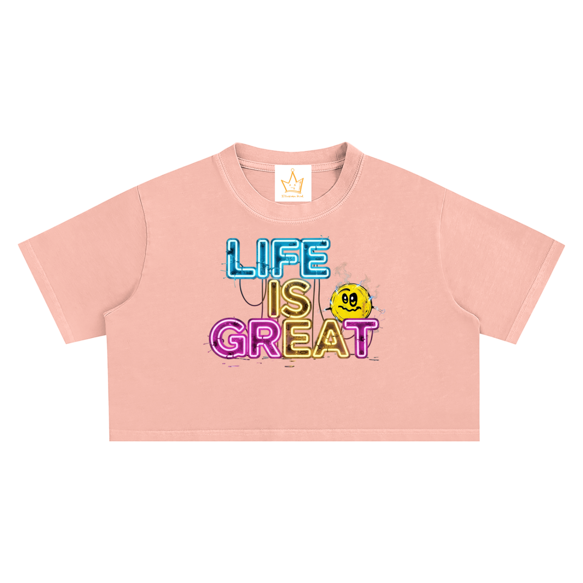 Life Is Electrifying, Women's Snow Washed Crop Top