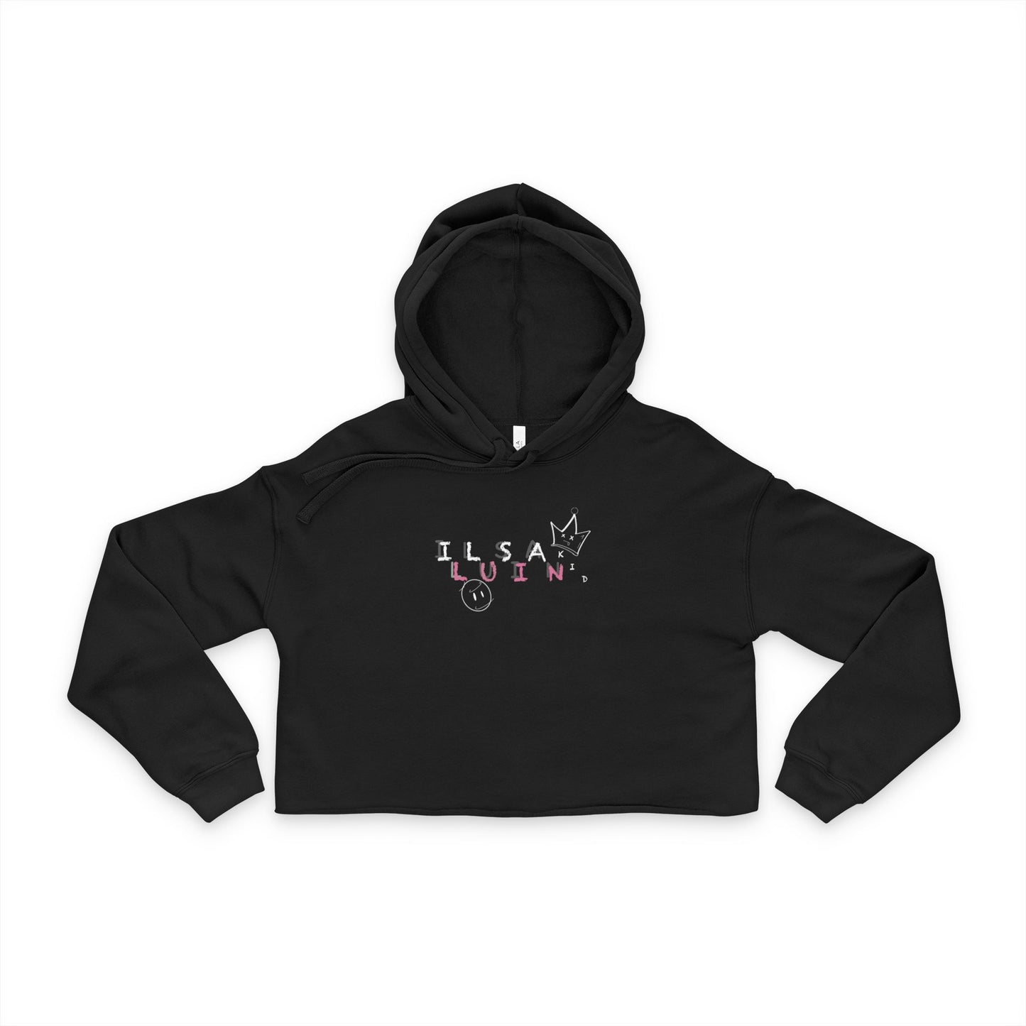 Illusian Kid Scattered, Women's Cropped Hoodie