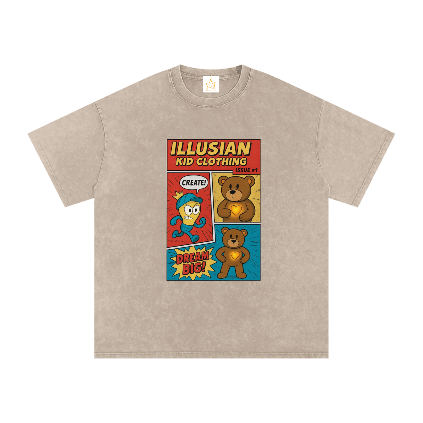 Illusian Kid Comics, Issue #1 Snow Washed Oversized Cotton T-Shirt