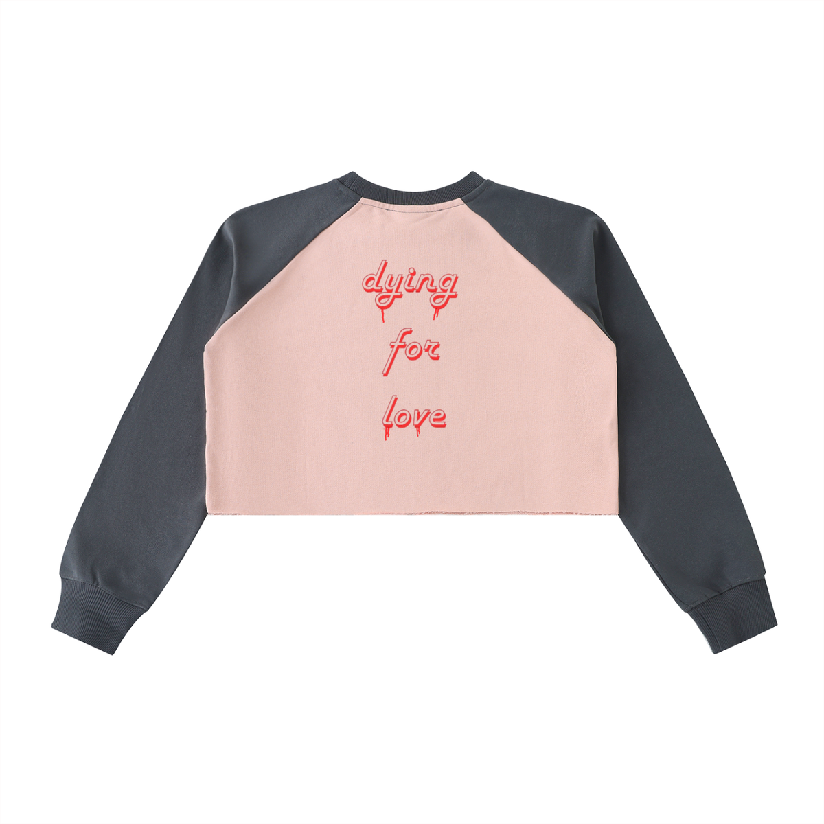 Fallen Hearts, Raw-Hem Color-Block Raglan Crop Sweatshirt