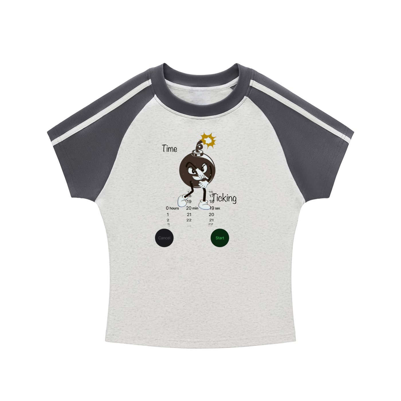 Time Ticking Stripes Women's Bodycon Raglan  Sleeve T-Shirt