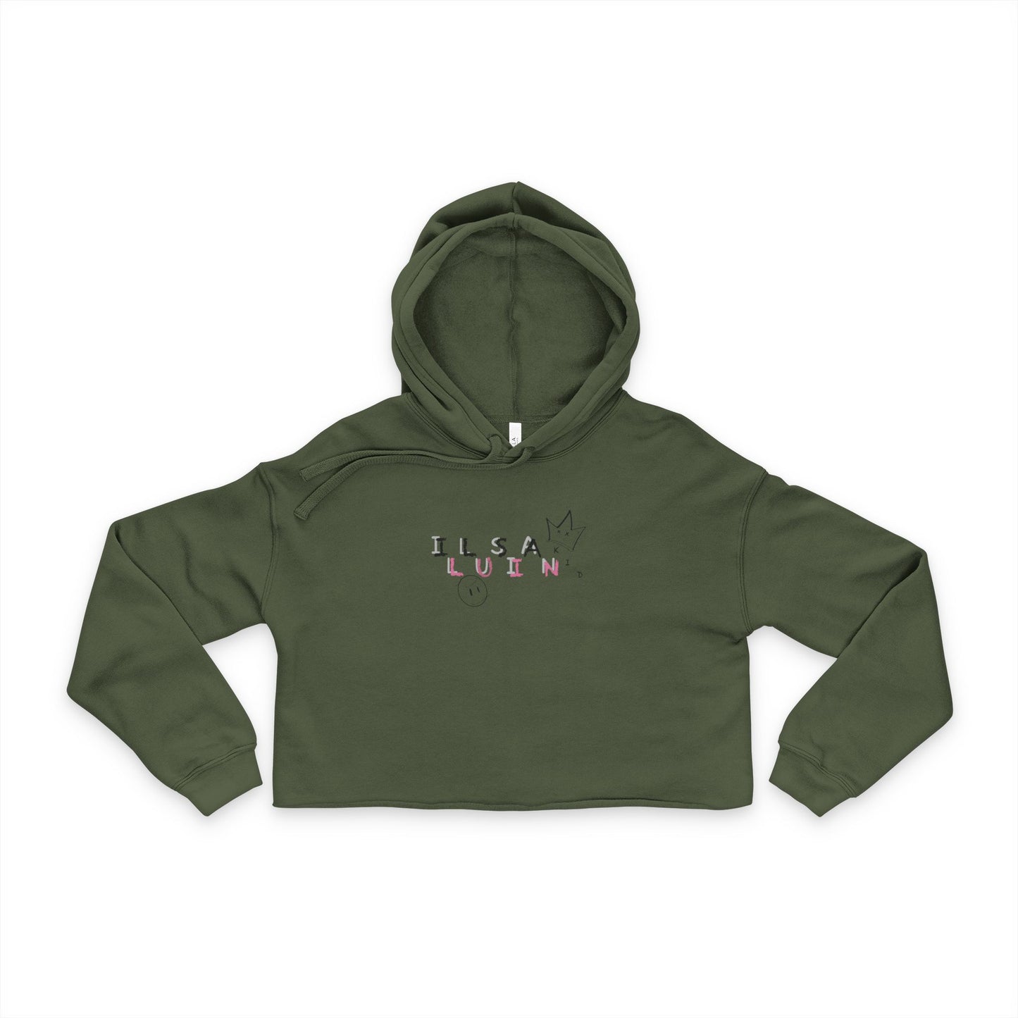 Illusian Kid Scattered, Women's Cropped Hoodie
