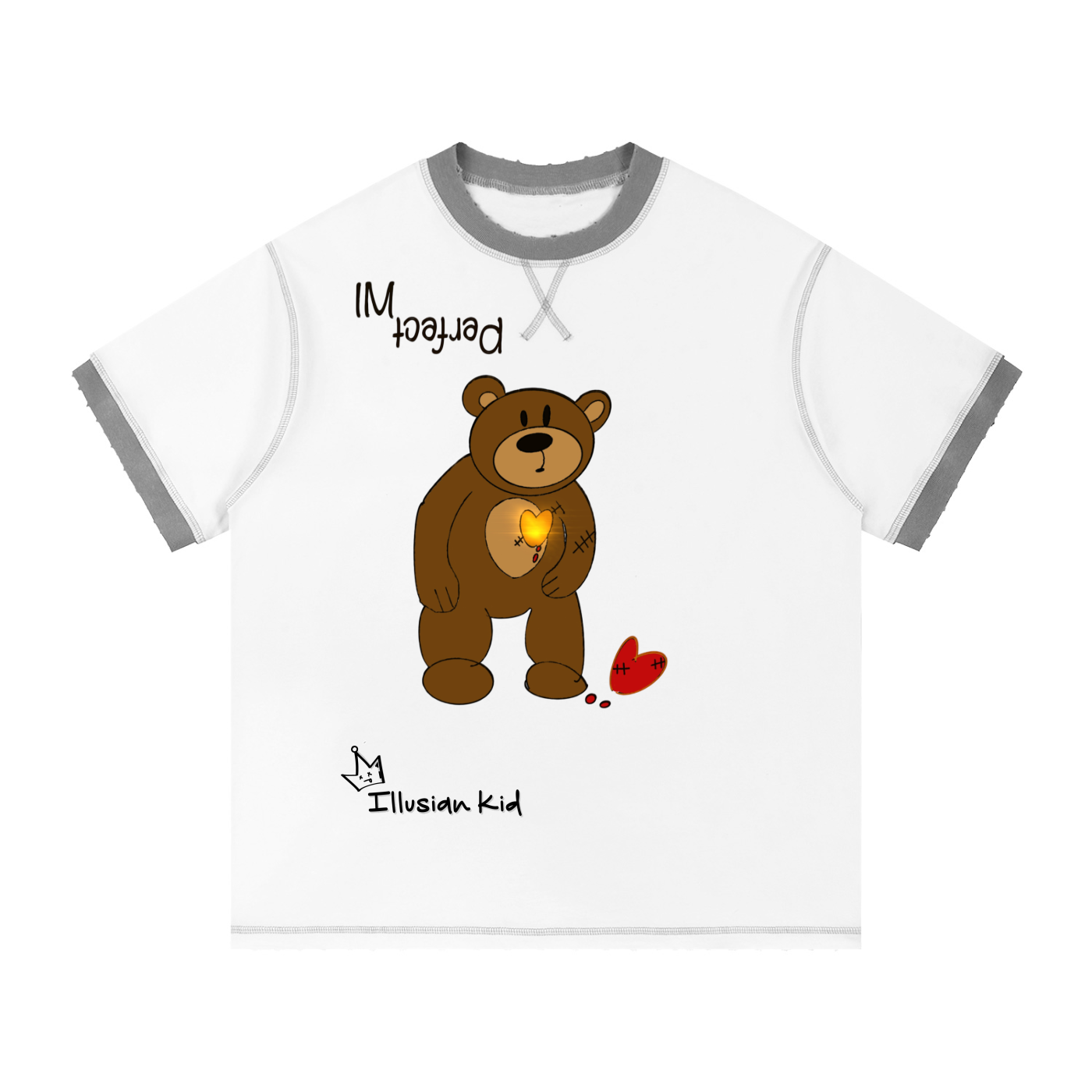 Perfect Imperfection, Contrast-Stitched Cotton T-Shirt