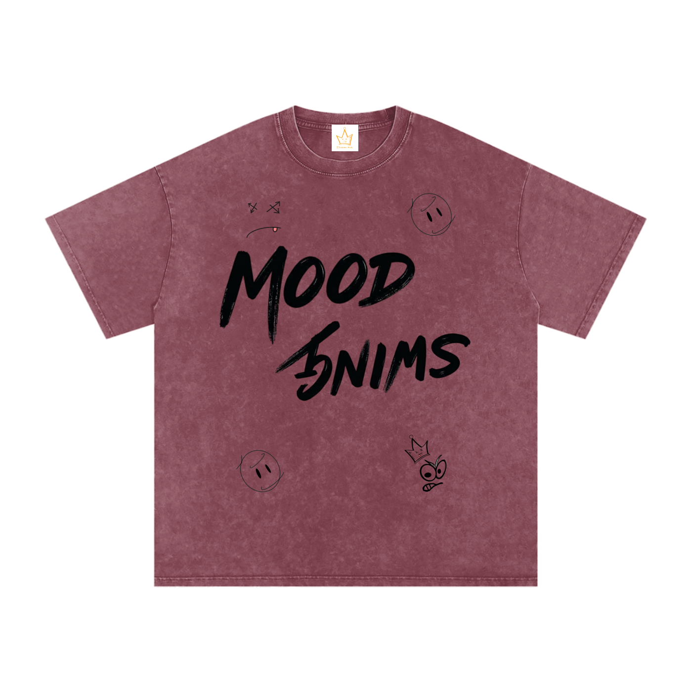Mood Swing, Snow Washed Oversized Cotton T-Shirt