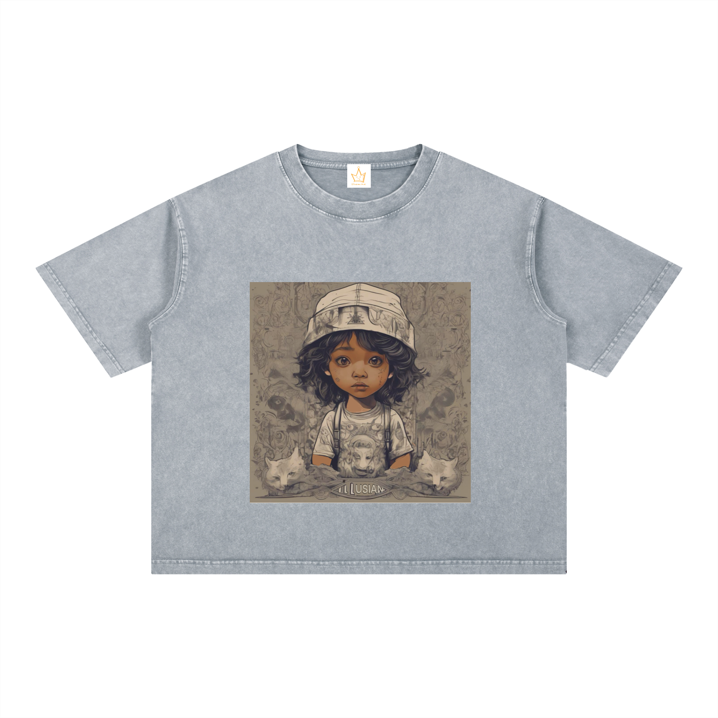 Dreamer, Illusian Kid Mineral Wash Boxy Cotton T-Shirt