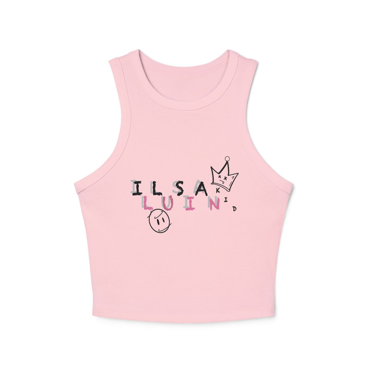 Women's Scattered Illusian, Racerback Crop Tank Top
