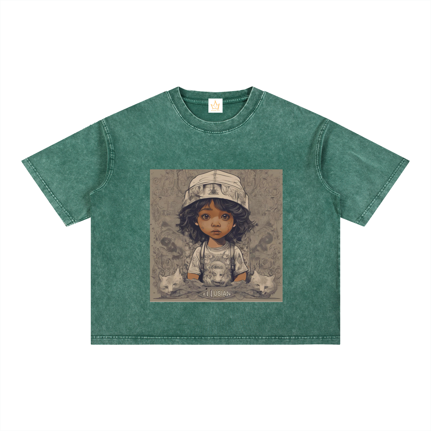 Dreamer, Illusian Kid Mineral Wash Boxy Cotton T-Shirt