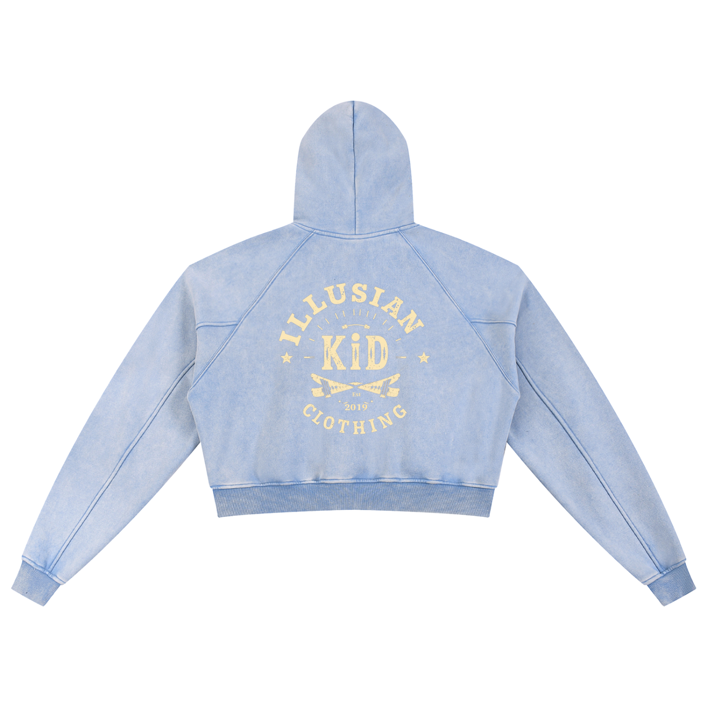 Where The Ill Kids Hang, Women's Snow Washed Cropped Hoodie