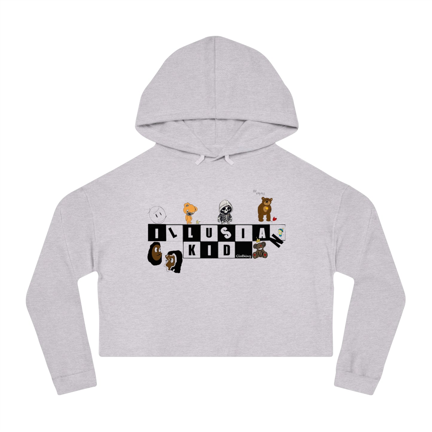 Illusian Kid Network, Women's Cropped Hoodie