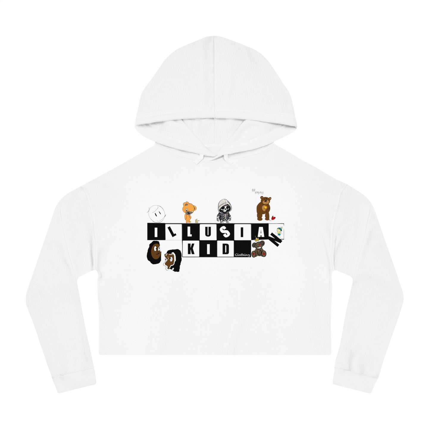 Illusian Kid Network, Women's Cropped Hoodie