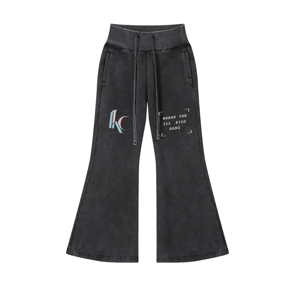 The Hangout, Women's Vintage Washed Flared Fleece Pants