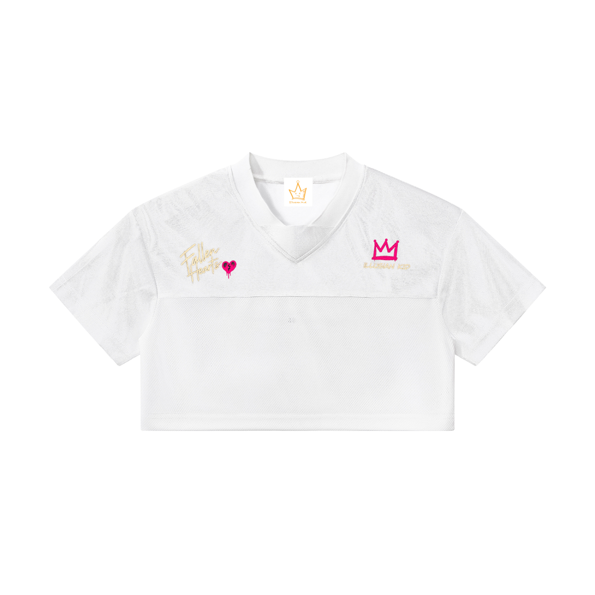 Fallen Hearts, Lifted Crown, Women’s Cropped Paneled V-Neck Jersey