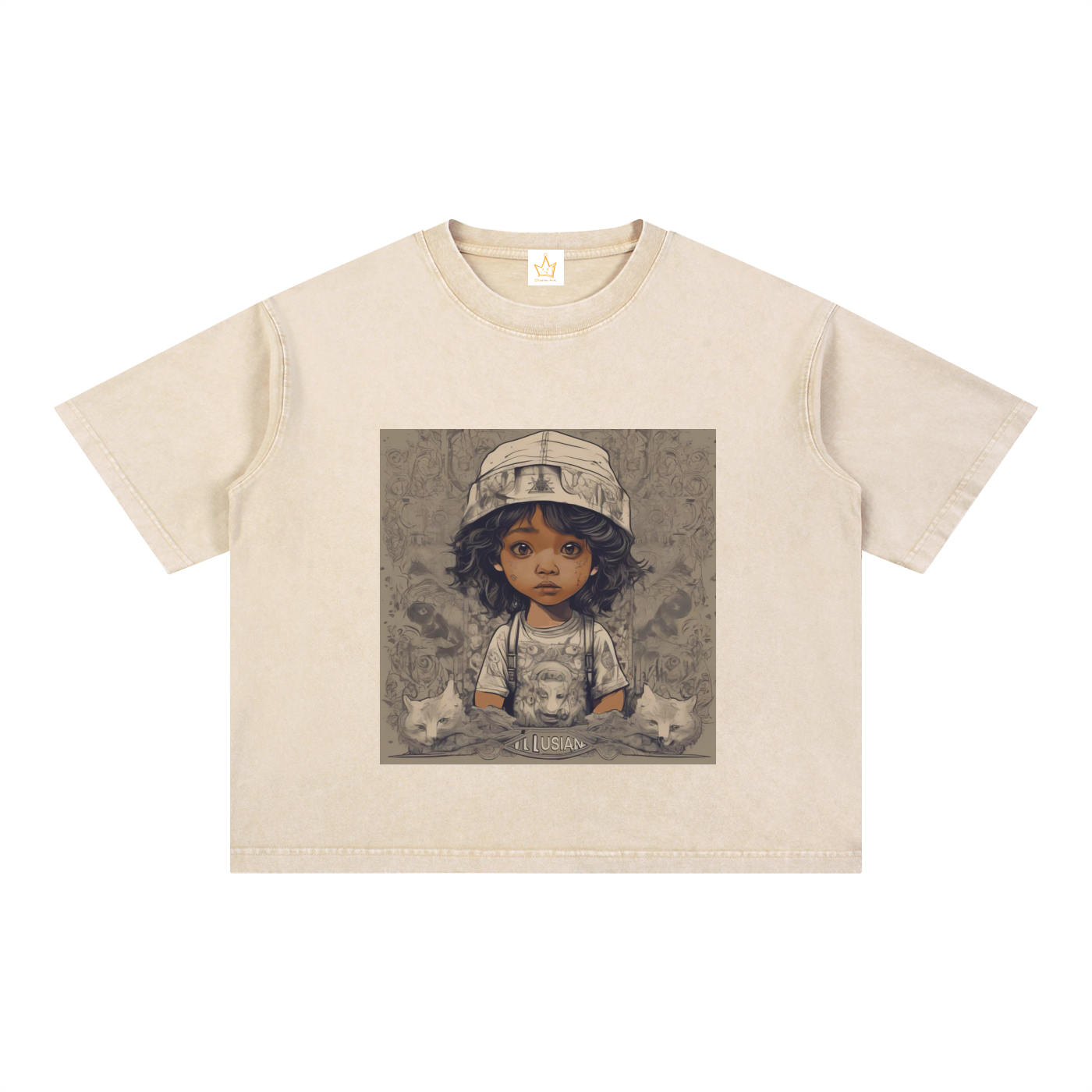 Dreamer, Illusian Kid Mineral Wash Boxy Cotton T-Shirt