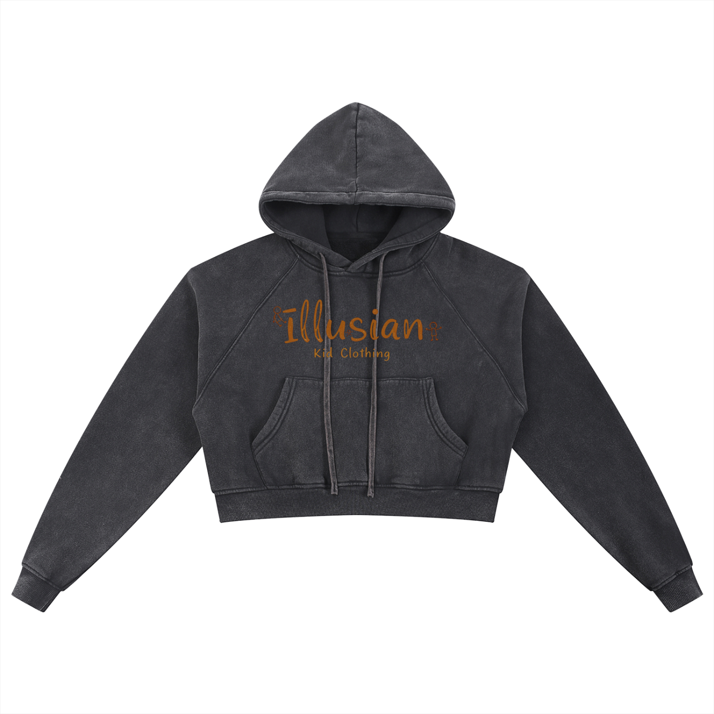 Where The Ill Kids Hang, Women's Snow Washed Cropped Hoodie