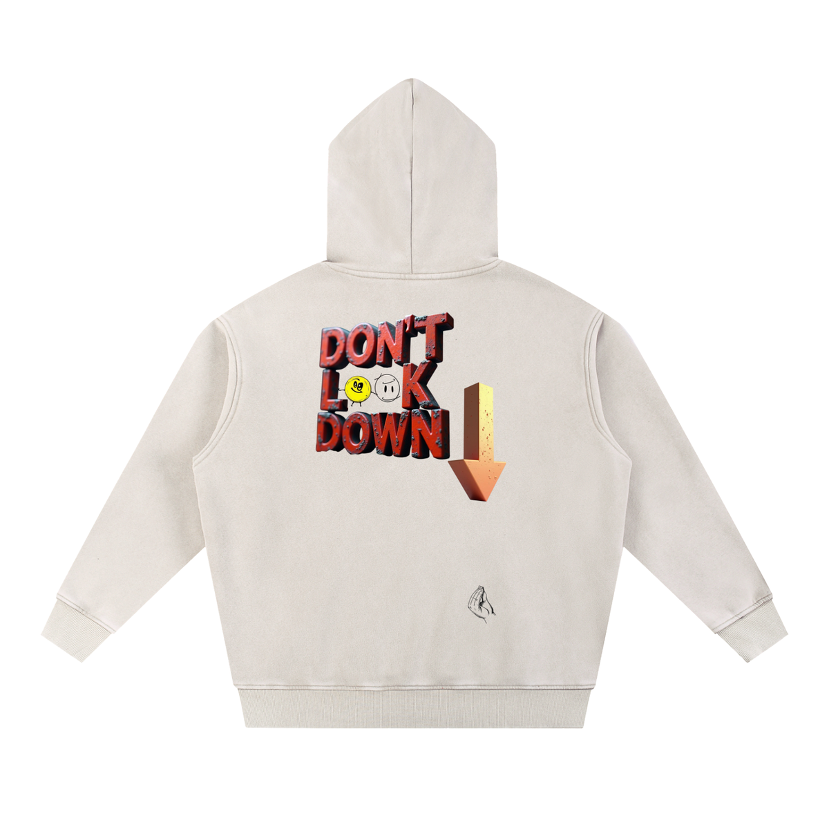 Life is Electrifying, Don't Look Down, Snow Wash Fleece Oversize Hoodie