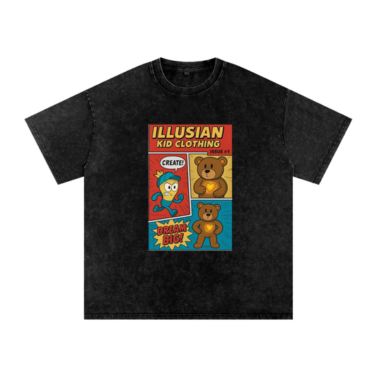 Illusian Kid Comics, Issue #1 Snow Washed Oversized Cotton T-Shirt