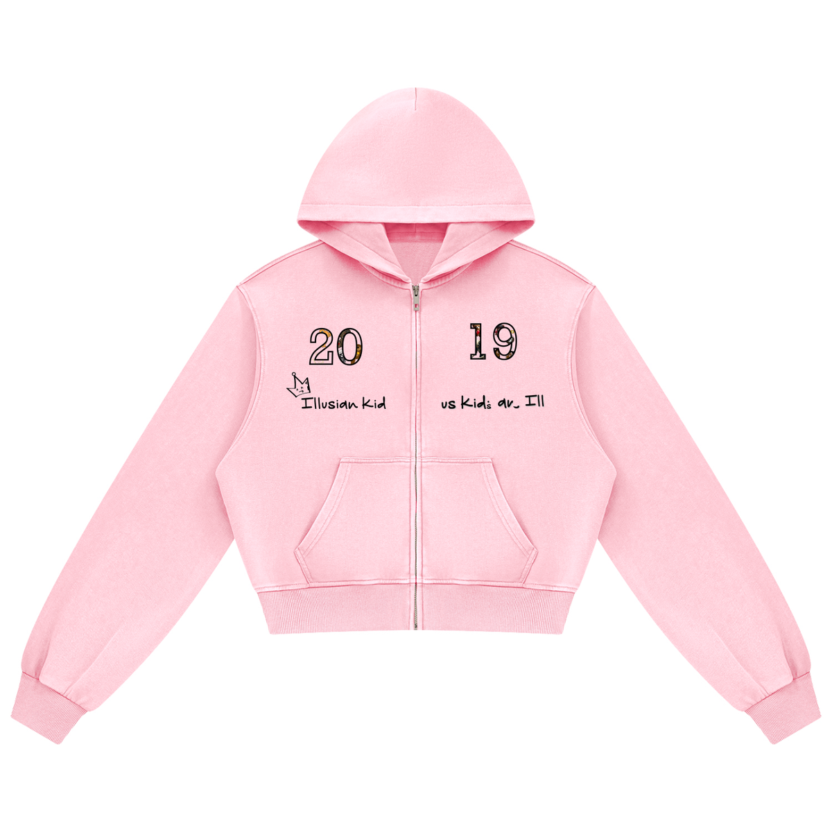 2019 Illusian Kid, Women's Mineral Wash Full Zip Hoodie